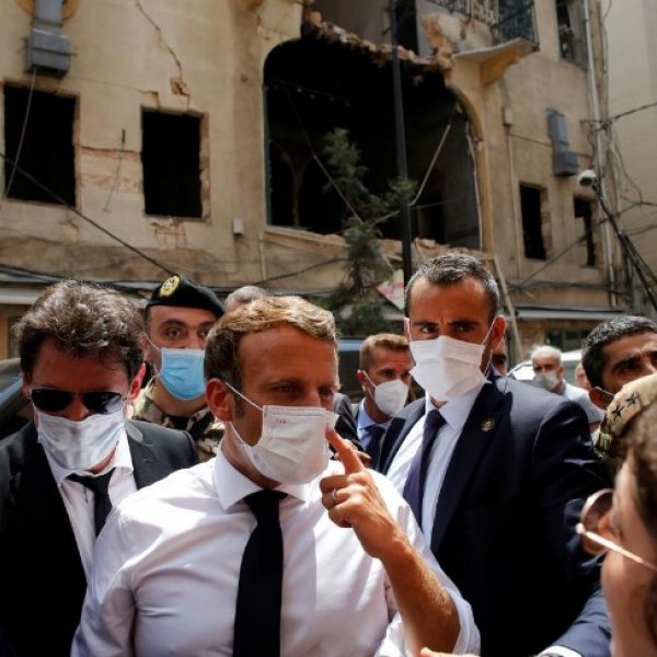 Crowds ask Macron to help bring change to Lebanon