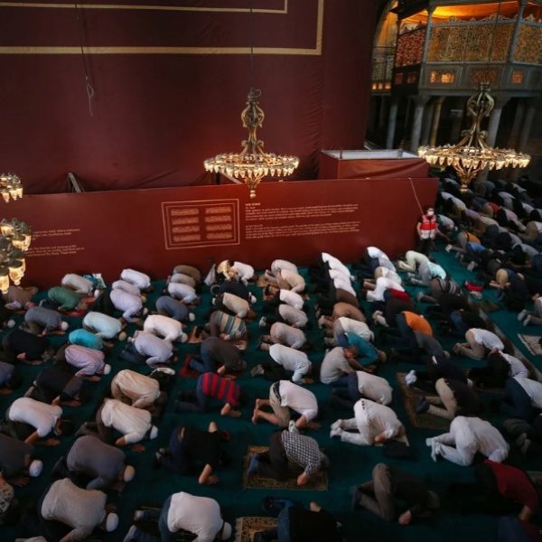 First-ever noon prayer performed in Hagia Sophia
