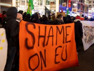 German protesters demand EU open borders to migrants