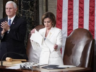 Pelosi rips up copy of Trump’s speech in Congress