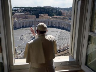 Pope Francis gives his blessing to empty squares