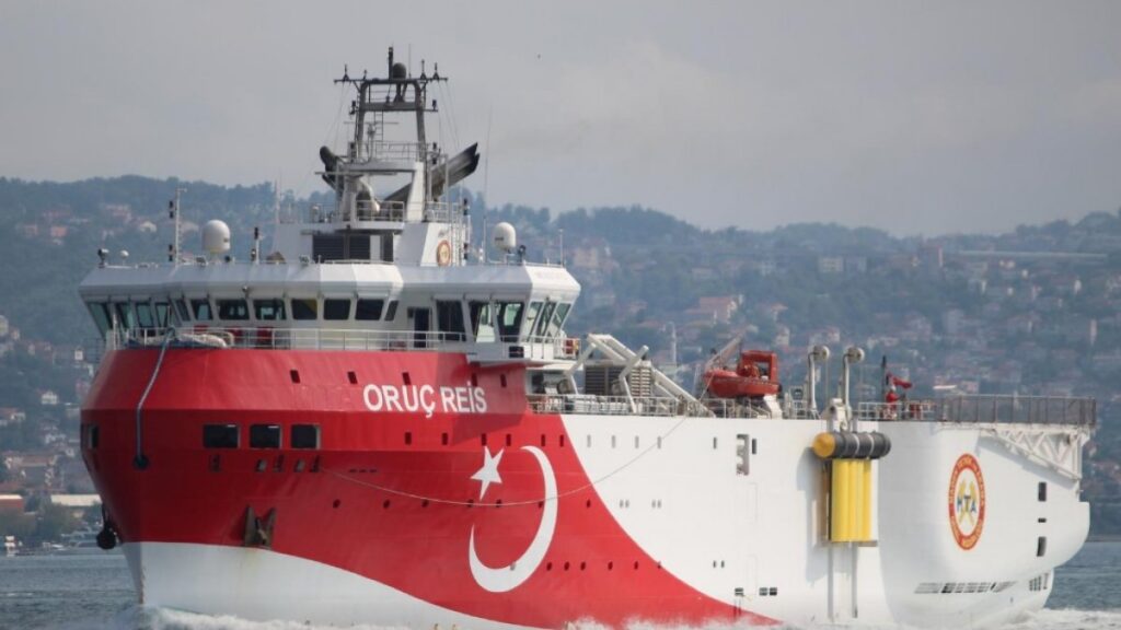 Seismic research vessel Oruç Reis lefts the port of Antalya