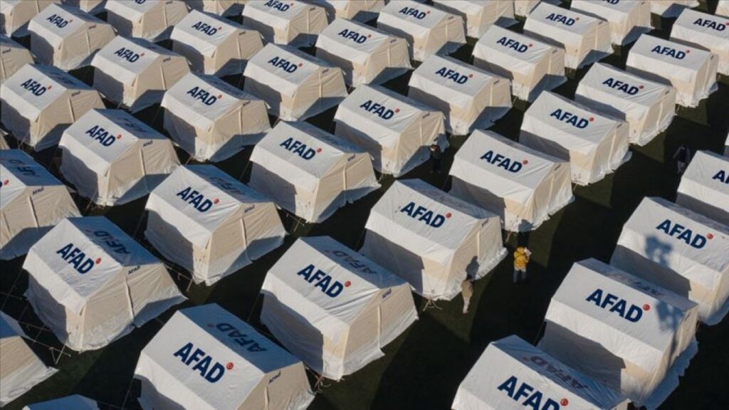 Tents built for earthquake victims in Izmir