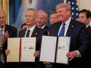 US signs initial phase one trade deal with China