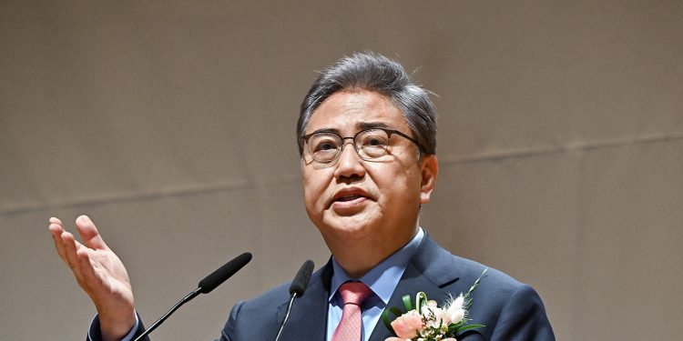 South Korea's new Foreign Minister Park Jin speaks during his inauguration ceremony in Seoul, South Korea May 12, 2022.