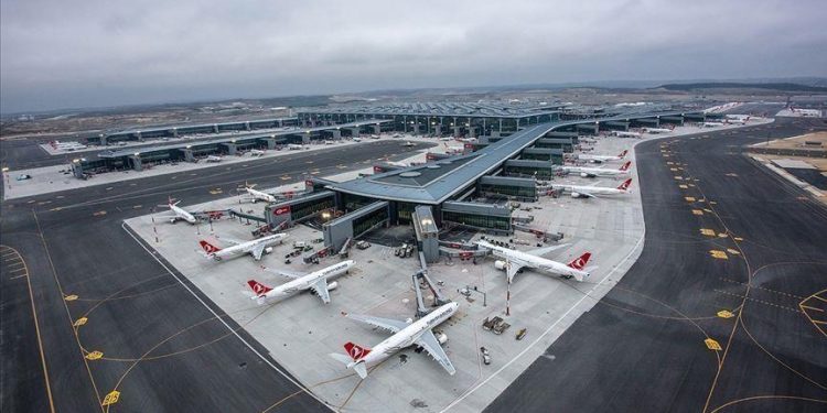 An aerial view of Istanbul Airport