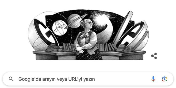 Google Doodle celebrates Turkish astronomer Nüzhet Gökdoğan.