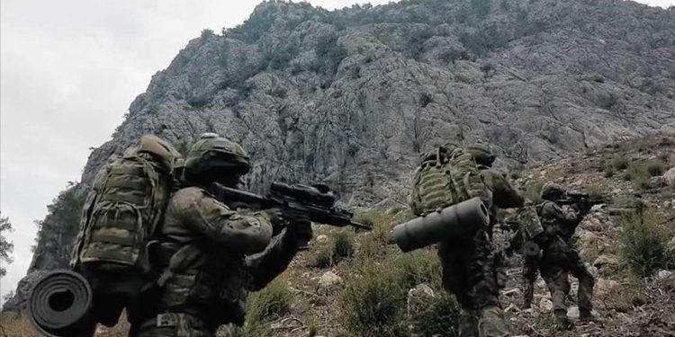 A view of Turkish forces during an ongoing operation.