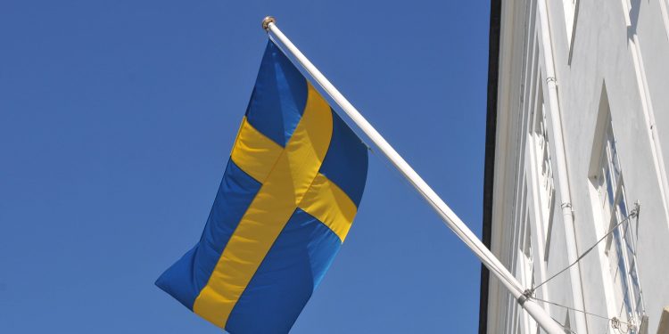 A view of Sweden's flag