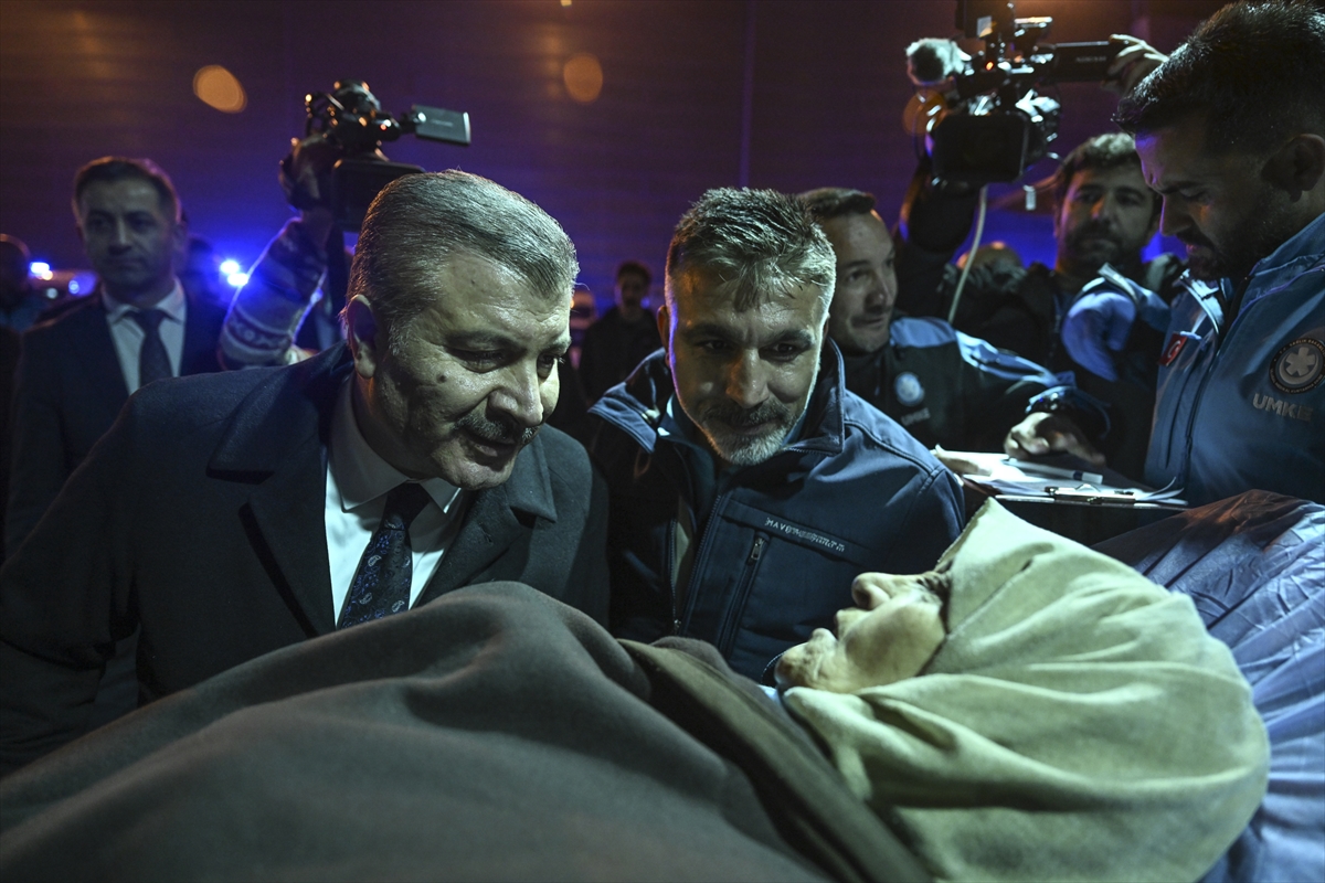 Türkiye's Health Minister Fahrettin Koca on Wednesday comforts those who are injured in Israel's attacks on Gaza.