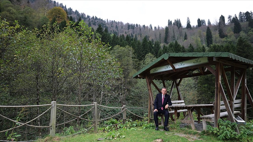 President Erdoğan visits Ayder on November 6, 2023.